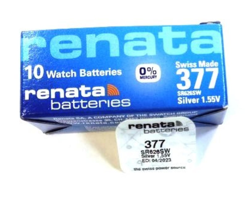 Батарейка Renata 377 SR626SW/10BOX (10) (100) Батарейка Renata 377 SR626SW/10BOX (10) (100)