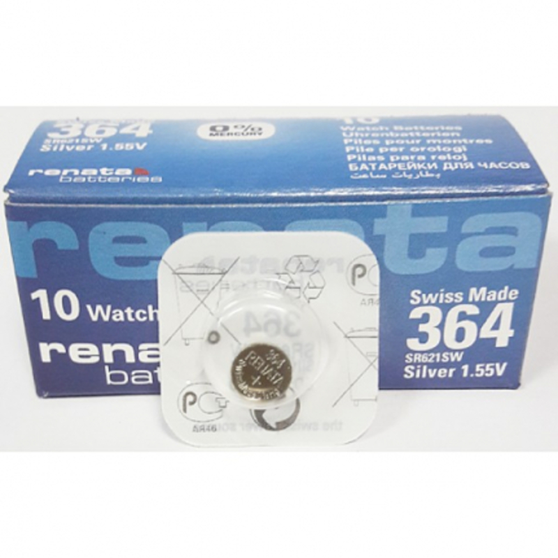 Батарейка Renata 364 SR621SW/10BOX (10) (100) Батарейка Renata 364 SR621SW/10BOX (10) (100)