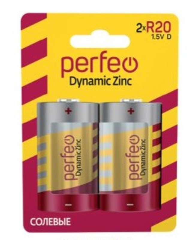 Батарейка Perfeo R20/2BL Dynamic Zinc (20) Батарейка Perfeo R20/2BL Dynamic Zinc (20)