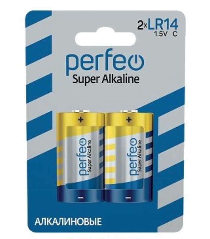 Батарейка Perfeo LR14 2BL Super Alkaline (20)