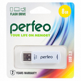 Flash Drive 8 Gb Perfeo C06 White
