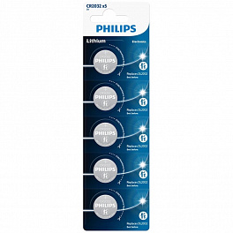 Батарейка Philips CR2032/5BL Lithium (5) (100)
