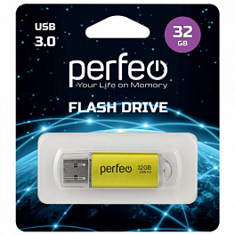 Flash Drive 32 Gb 3.0 Perfeo C14 Gold metal series