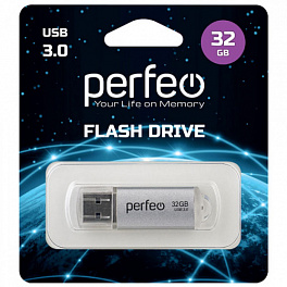 Flash Drive 32 Gb 3.0 Perfeo C14 Silver metal series