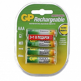 Аккумулятор GP R 03 1000mAh/(3+1)BL Пластик (40)