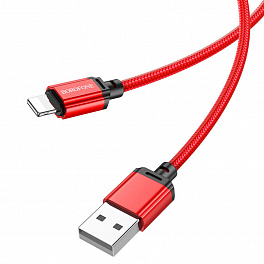Кабель BOROFONE BX87 USB Lightning/ 1m/ 2.4A/ Нейлон/ Red