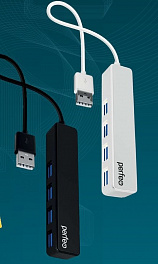 Хаб USB Perfeo 4 Port, (PF-H038 Black) чёрный