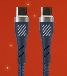Кабель PERFEO USB C вилка - C вилка, 60W, синий, длина 1 м., POWER (C1103)