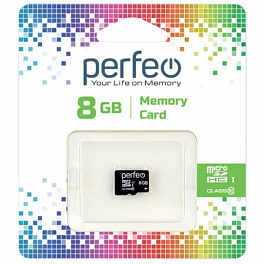 Карта памяти Perfeo microSD 8GB High-Capacity Class 10 без адаптера