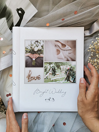 Фотоальбом семейный/свадебный на 10 магнитных листов 23х28 см. "Bright Wedding"