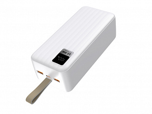 Аккумулятор Perfeo Powerbank WATERFALL 40000 mAh/LED дисплей/PD+QC 3.0/Type-C/2 USB/White