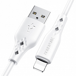 Кабель BOROFONE BX48 USB Lightning/ 1m/ 2.4A/ White