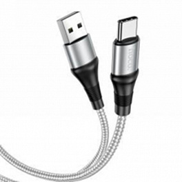 Кабель HOCO X50 USB Type-C/ 1m/ 2.4A/ Нейлон/ Black