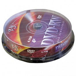 Диск DVD-RW VS 4.7Gb 4x Cake/10 (200)