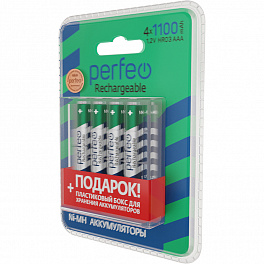 Аккумулятор Perfeo R 03 ( 1100ma) 4BL+BOX Пластик (40)