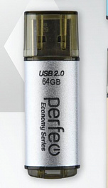Perfeo USB 64GB E04 Silver economy series