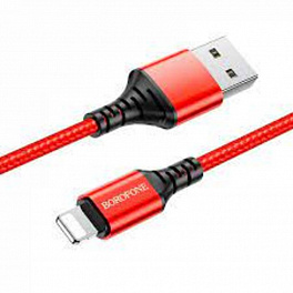Кабель BOROFONE BX92 USB Lightning/ 1m/ 2.4A/ Нейлон/ Red