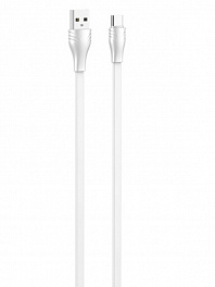 Кабель LDNIO LS551/ USB кабель Type-C/ 1m/ 2.1A/ медь: 60 жил/ Плоский/ White
