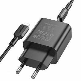 З/У BOROFONE BA71A Сетевое PD 1 USB/ Выход: 20W/ Black