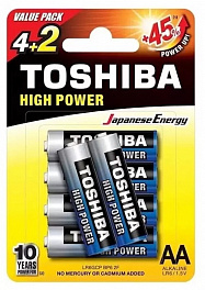 Батарейка Toshiba LR06/2BL High Power Alkaline (2) (24)