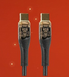 Кабель PERFEO USB C вилка - C вилка, 60W, нейлон, черный, длина 1 м., PREMIUM (C1102)