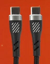Кабель PERFEO USB C вилка - C вилка, 60W, черный, длина 1 м., POWER (C1105)