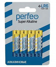 Батарейка Perfeo LR06 4BL Super Alkaline (120) (480)