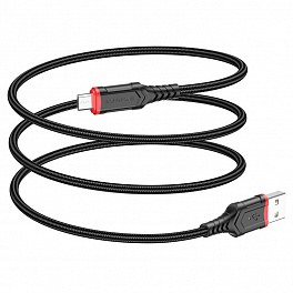 Кабель BOROFONE BX67 USB Micro/ 1m/ 2.4A/ Нейлон/ Black