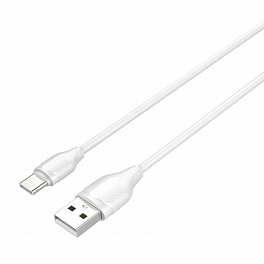 Кабель LDNIO LS371 USB Type-C/ 1m/ 2.1A/ медь: 60 жил/ White