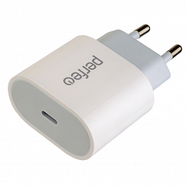 З/У Perfeo Сетевое зарядное устройство PD, с разъемом Type-C, 20W, белый, тип 1 (I4635)