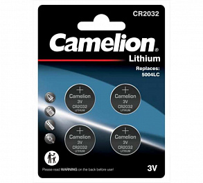 Батарейка Camelion CR2032/4BL Lithium (48)