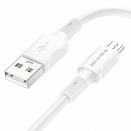 Кабель BOROFONE BX80 USB Micro/ 1m/ 2.4A/ White