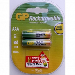 Аккумулятор GP R 3 ( 750 ma) 2BL Пластик (20)