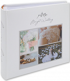 Фотоальбом на 200 фото 10х15 см, бум. листы , книж. переплет bright wedding Август