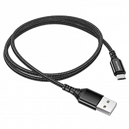 Кабель BOROFONE BX54 USB Micro/ 1m/ 2.4A/ Нейлон/ Black