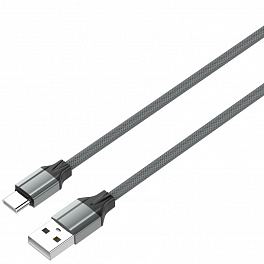 Кабель LDNIO LS442/ USB кабель Type-C/ 2m/ 2.4A/ медь: 112 жил/ Gray