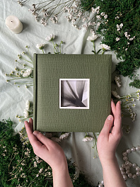 Фотоальбом  200 фото 10х15, бум. листы книжн.переплет, с окном"green canvas" FA-DL 200.005