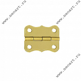 PN02025.1 Петля фигурная 20x25x0,5 (под шурупы 1,9), цвет золото, 1 шт