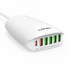 З/У LDNIO Q605 GaN/ PD+PPS+VOOC+QC 4+/ 6 USB/ Выход: 120W/ White