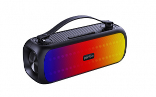 Колонка-Bluetooth Perfeo "L.E.D." 14W, MP3 USB, AUX, FM, TS 6,35, VA, HF, TWS черная