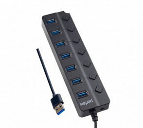 Хаб USB Perfeo 7 Port, (PF-H036 Black) чёрный