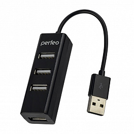 Хаб USB Perfeo 4 Port, (PF-HYD-6010H Black) чёрный