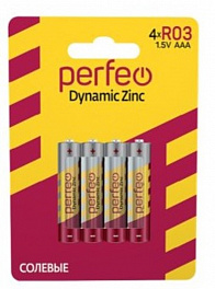Батарейка Perfeo R03 4BL Dynamic Zinc(120) (960)