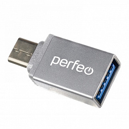 КартРидер Perfeo USB adapter на Type-C c OTG, 3.0 (PF-VI-O006 Silver) серебряный