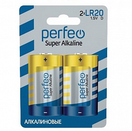 Батарейка Perfeo LR20 2BL Super Alkaline (20)