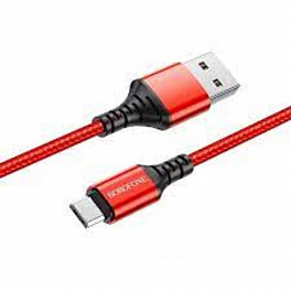 Кабель BOROFONE BX54 USB Micro/ 1m/ 2.4A/ Нейлон/ Red