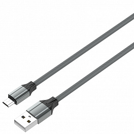 Кабель LDNIO LS442/ USB кабель Micro/ 2m/ 2.4A/ медь: 112 жил/ Gray