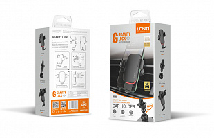 Автодержатель гравитационный LDNIO MG10  для смартфона до 6,5"/ на воздуховод/ Gray