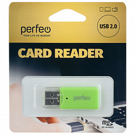 КартРидер Perfeo Micro SD, (PF-VI-R022 Green) зелёный