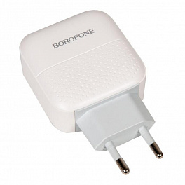 З/У BOROFONE BA46A Сетевое PD + QC 3.0/ 2 USB: Type-A + Type-C/ Выход: 18W/ White